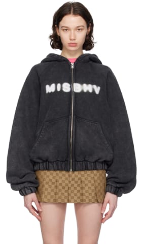 Black Routine Zip Hoodie