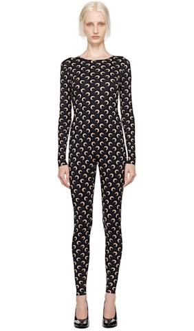 White & Black Recycled Jersey Moon Catsuit