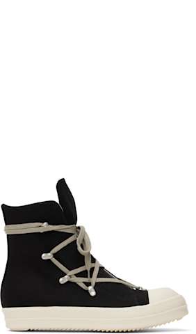 Black & Off-White Hollywood Jumbo Lace Puffer Sneaks Sneakers