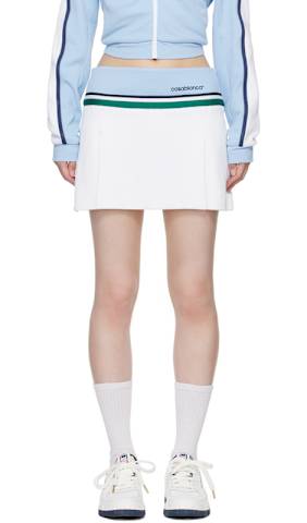 White Shirred Minidress
