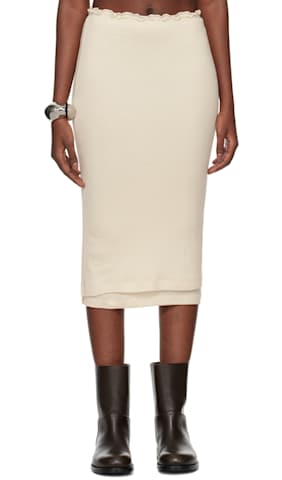Gray 3 Layers Midi Skirt Set
