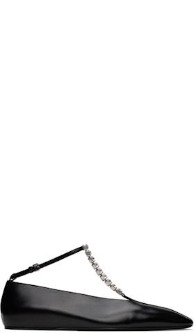 White Square Toe Ballerina Flats