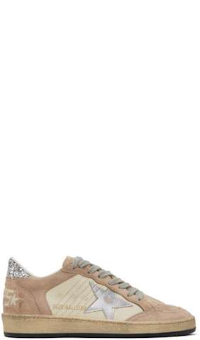 White & Pink Ball Star Sneakers