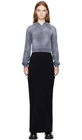 Blue Washed Denim Midi Dress