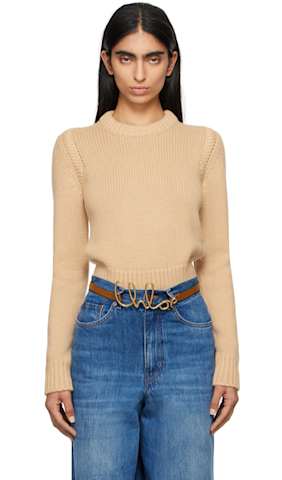 Off-White Cropped Denim Tank Top