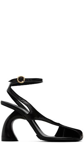 Purple Leather Heeled Sandals