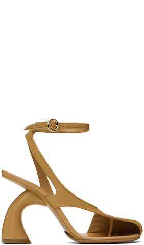 Black Leather Heeled Sandals