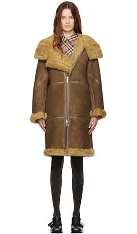 Brown Logo Aviator Jacket