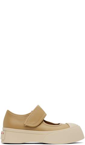 White Pablo Mary Jane Ballerina Flats
