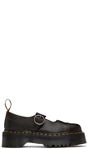Black Celestial Moth Leather Platform Monkstraps