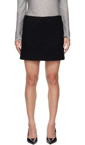 Black Dart Leather Miniskirt