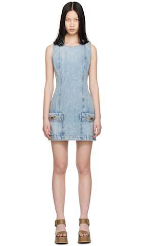 Indigo Stripe Tie-Dye Denim Dress
