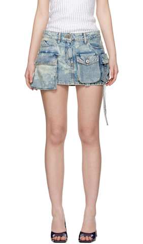 SSENSE Exclusive Navy & Black Fay Denim Miniskirt