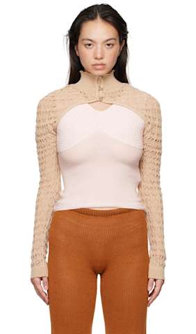 Beige Cutout Arm Warmers