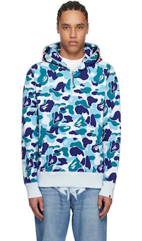 Black One Point Ape Head Shark Full Zip Hoodie