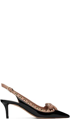 Black Rockstud Ballerina Flats