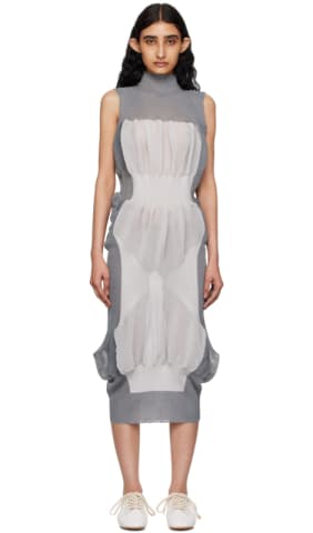 White Fastened Midi Dress