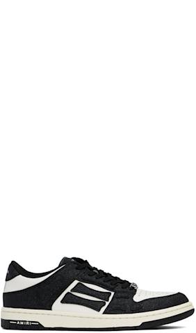 White & Black Skel-Top Low Sneakers
