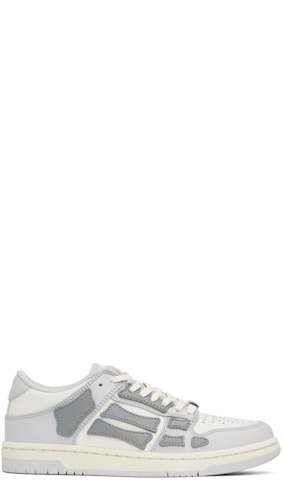 White & Black Skel-Top Low Sneakers