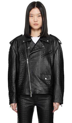 Black Padded Leather Jacket