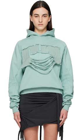 Black Multiline Zip Hoodie