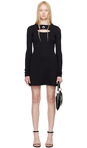 Gray Flared Minidress