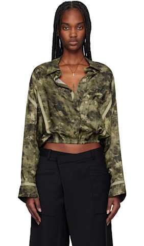Tan & Brown Drop Neck Reversible Shirt
