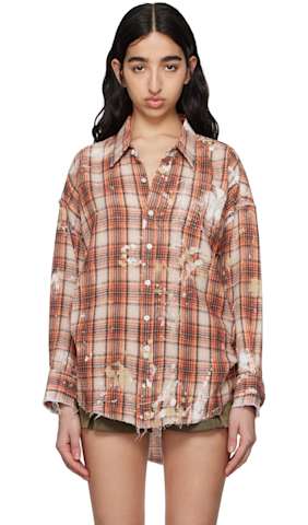 Khaki Taped Crossover Bubble Shirt