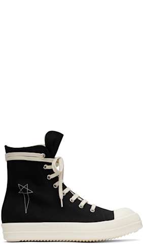 Black & Off-White Hollywood Jumbo Lace Puffer Sneaks Sneakers