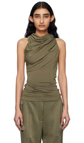 Off-White Cowl Neck Tank Top