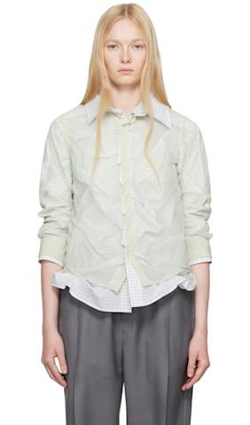 Beige Dropped Hem Shirt