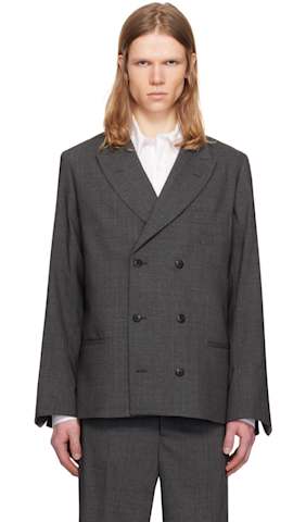 Gray Raw Cut Blazer