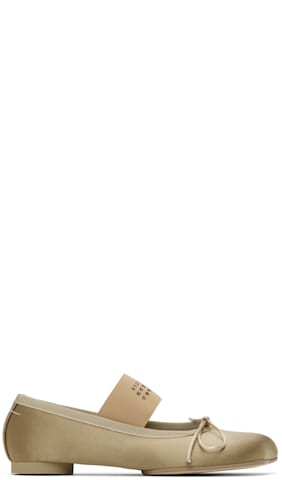 Black Satin Pointe Logo Ballerina Flats