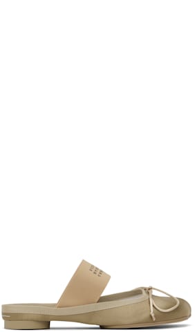 Black Satin Anatomic Logo Ballerina Slippers