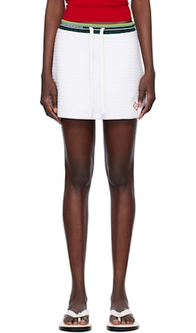 White Pleated Cotton Tennis Minidress