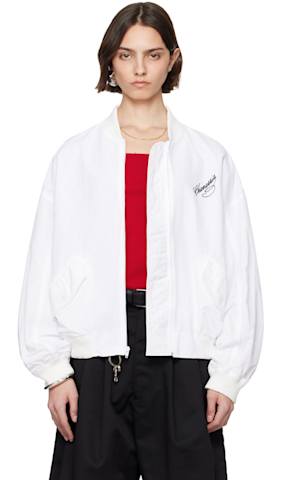 Green Cotton Satin Ami de Coeur Bomber Jacket