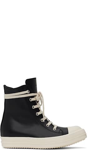 Black & Off-White Hollywood Jumbo Lace Puffer Sneaks Sneakers