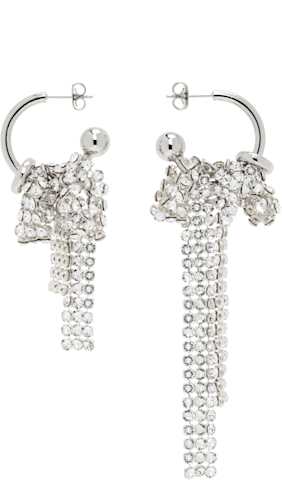 SSENSE Exclusive Silver & Blue Ewan Earrings