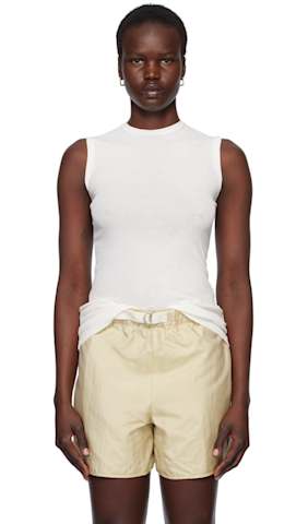 Gray & Off-White '3 Layers' Tank Top Set