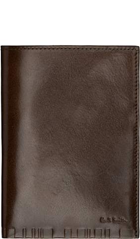 Black Signature Stripe Interior Leather Passport Holder