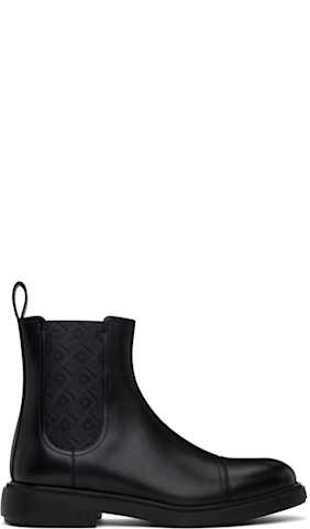 Black Embossed Chelsea Boots