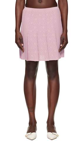 White Tennis Pleated Silk Miniskirt