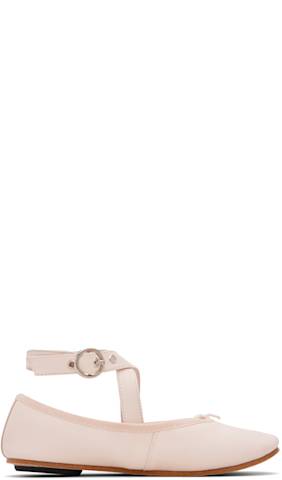 Black Sophia Belt Ballerina Flats