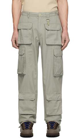 Gray Cotton Belted Trousers