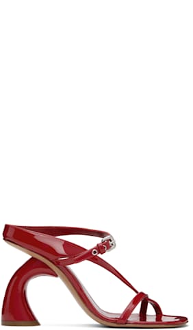 Black Leather Heeled Sandals