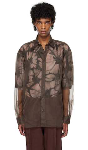 Beige Metallic Thread Shirt