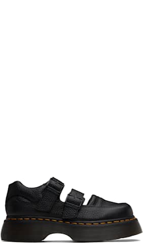 Black Celestial Moth Leather Platform Monkstraps