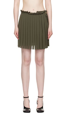 White Tennis Pleated Silk Miniskirt