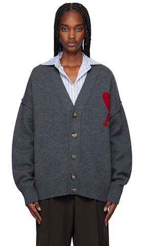 Black Wool Ami de Coeur Cardigan