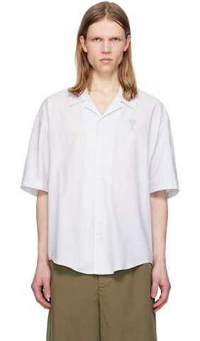 White Cotton Boxy Fit Short Sleeves Shirt